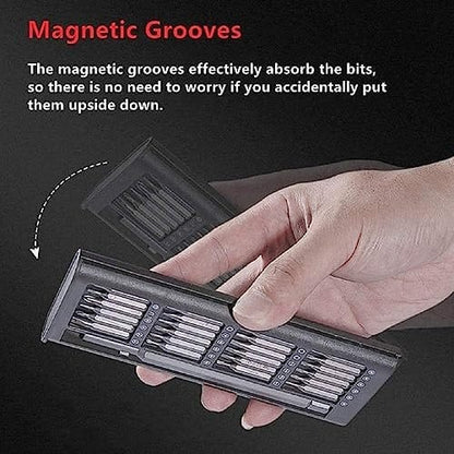 24 In 1 Screw Driver Tiny Magnetic Tools Kit For Repairing Long Handle Screwdriver